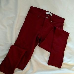 Calvin Klein 2 Cranberry Skinny Leggings Pants